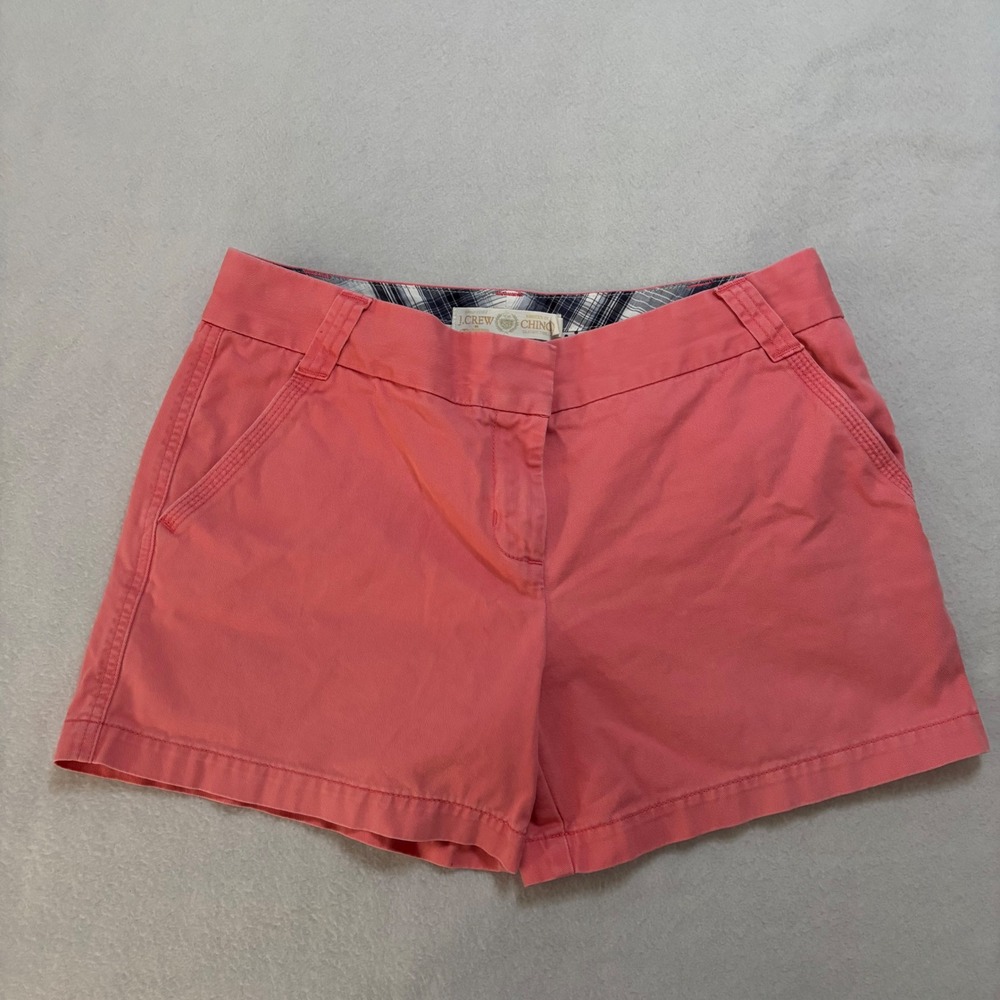 J.Crew Chino Shorts Womens 10 Coral Pink 100% Cotton Twill 3 Inch Inseam Preppy